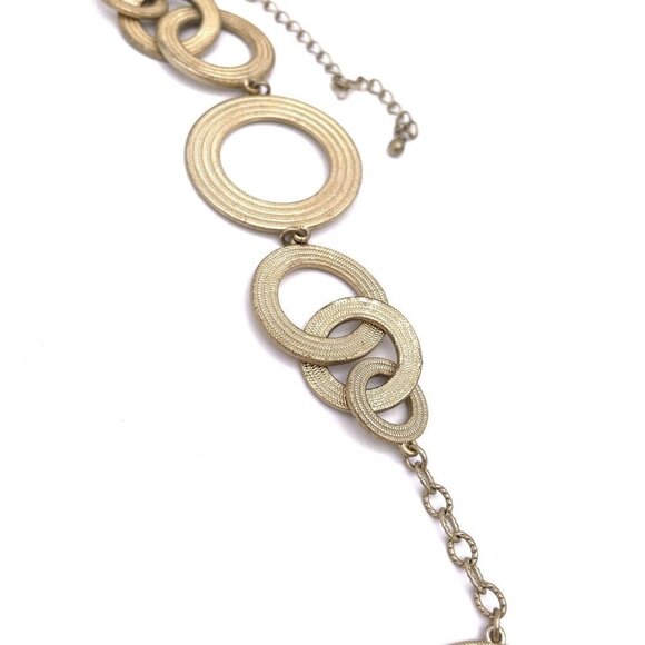 Lia Sophia Round Chain Necklace Gold Tone Adjustable Lobster Closure 39" - Picture 3 of 4